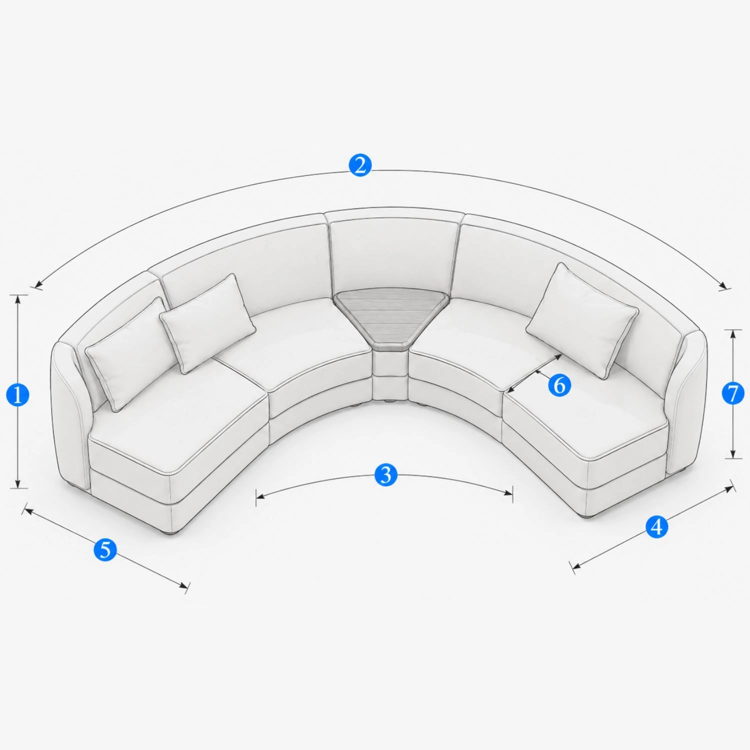 Custom Made Curved Lounge Cover