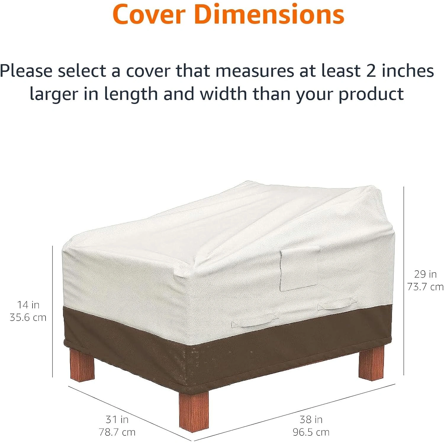 2 Pack Single Outdoor Lounge Seat Cover | Deep Seat Patio Chair Covers — image 2